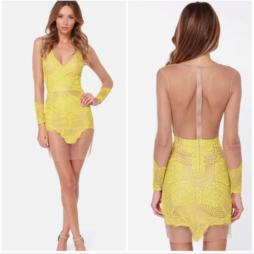 For Love & Lemons Antigua Lace Mini Dress